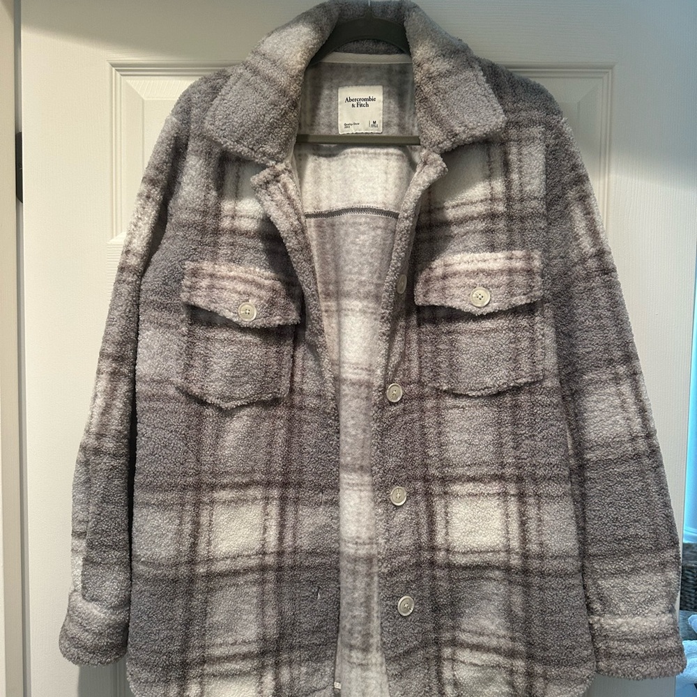 Abercrombie & Fitch Gray Plaid Jacket
